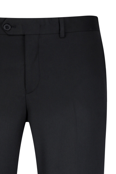 Siyah Slim Fit Yandan Cepli Kumaş Pantolon - 2