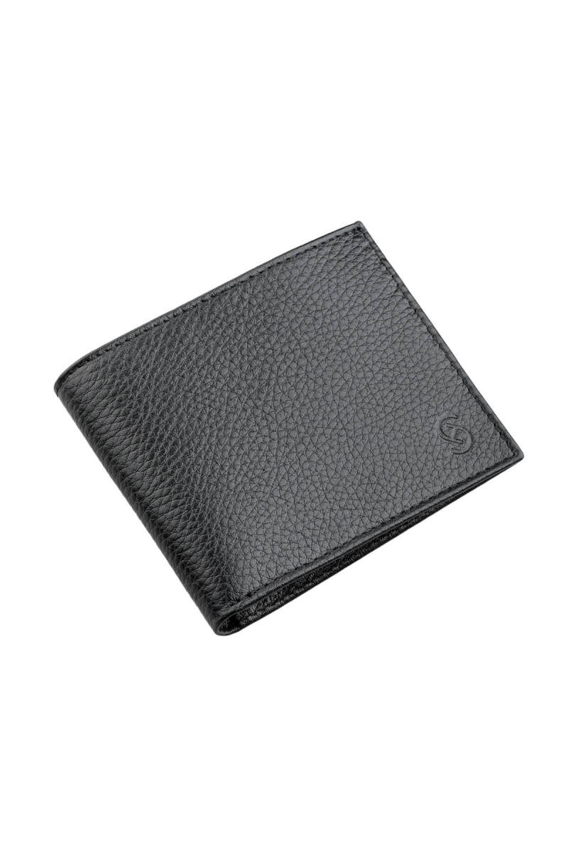 Siyah - Turuncu Floter 100% Hakiki Deri Cüzdan - Saykı