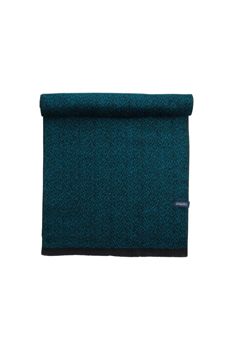 Siyah - Yeşil Desenli Atkı - Hatemoğlu (1)