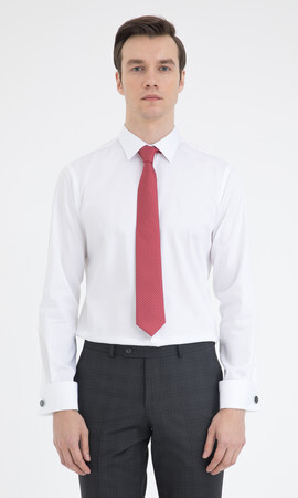 Slim Fit Beyaz Gömlek - 5