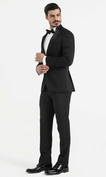 Slim Fit Lacivert Damatlık /Smokin - 2