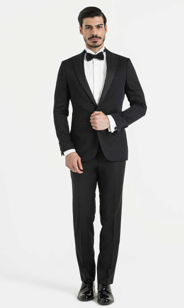 Slim Fit Lacivert Damatlık /Smokin - 1