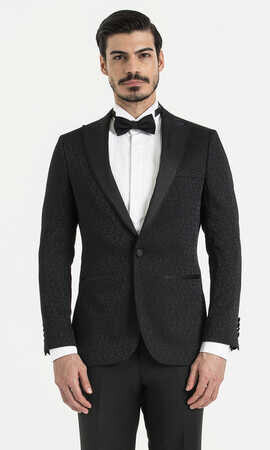 Slim Fit Lacivert Damatlık /Smokin - 6