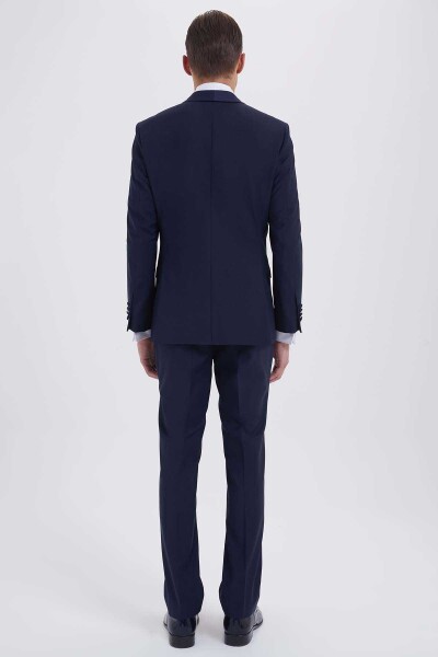 Slim Fit Lacivert Damatlık /Smokin - 4