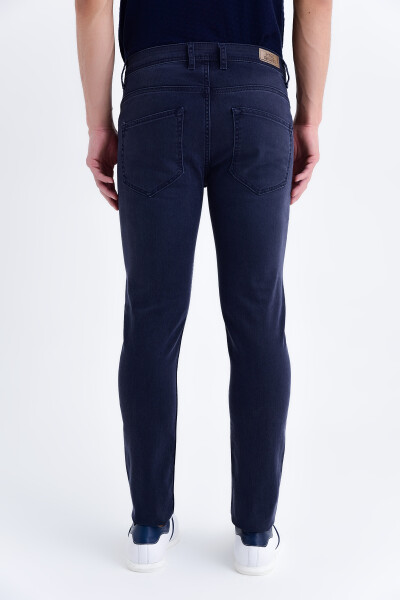 Lacivert Slim Fit Kot Pantolon - 4