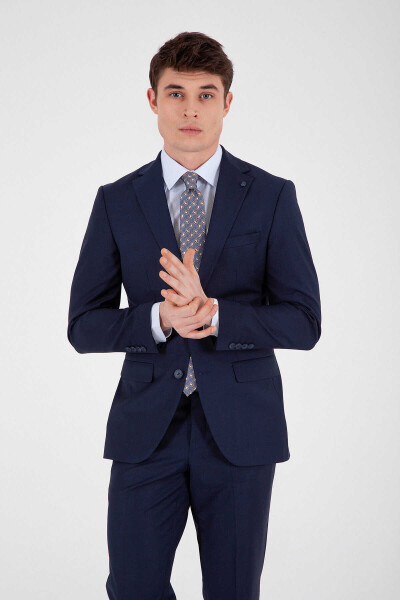 Lacivert Slim Fit Takım Elbise - 1