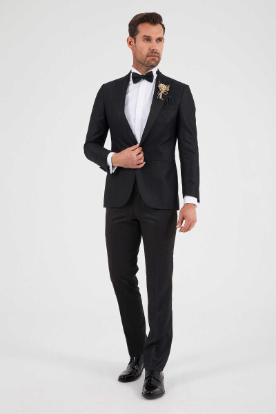 Slim Fit Siyah Damatlık /Smokin - 1