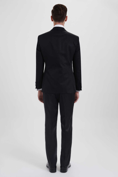Slim Fit Siyah Damatlık /Smokin - 4