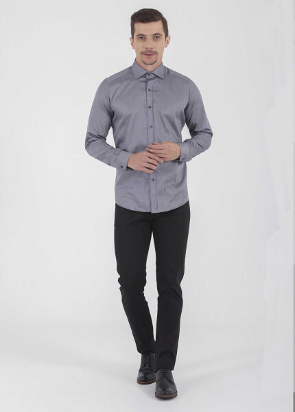 Siyah Slim Fit Düz Düşük Bel Kanvas Pantolon - 2