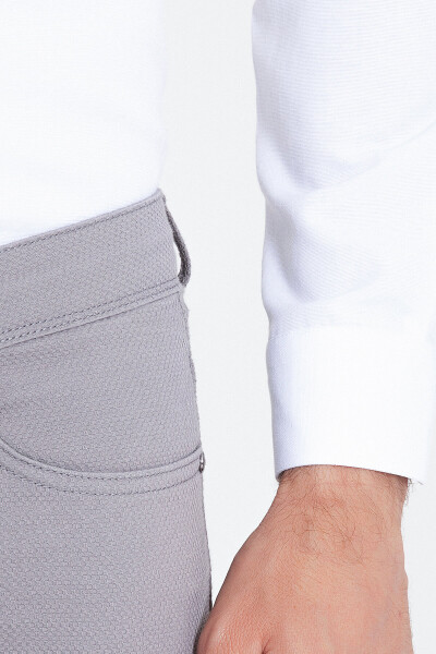 Beyaz Slim Fit Pamuklu Uzun Kol Gömlek - 9