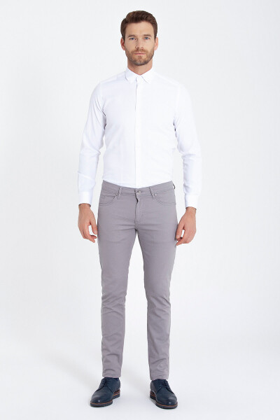 Beyaz Slim Fit Pamuklu Uzun Kol Gömlek - 4