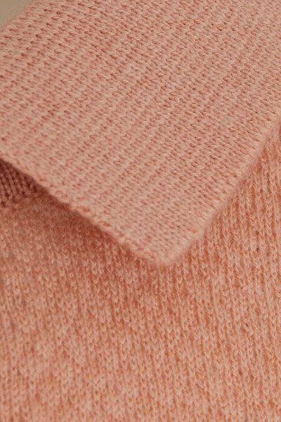 Pembe Regular Fit jakarlı Pamuklu Polo Yaka Triko Tişört - 3