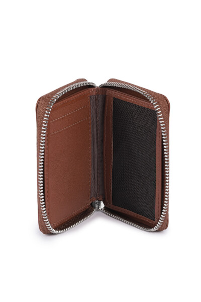 Taba Floter Desenli 100% Deri Fermuarlı Cüzdan - 2