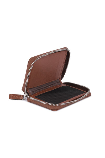 Taba Floter Desenli 100% Deri Fermuarlı Cüzdan - 3