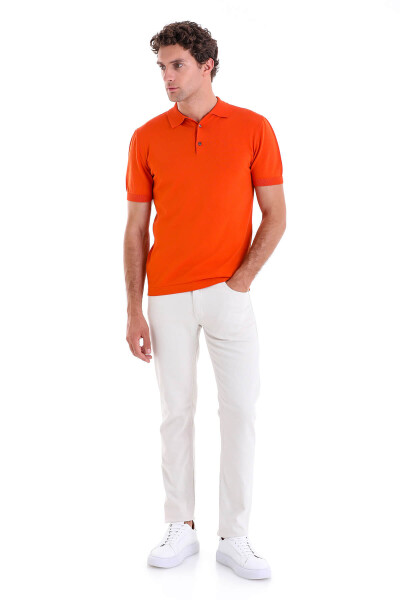 Tarçın Regular Fit Polo Yaka Rayon Triko Tişört - 4