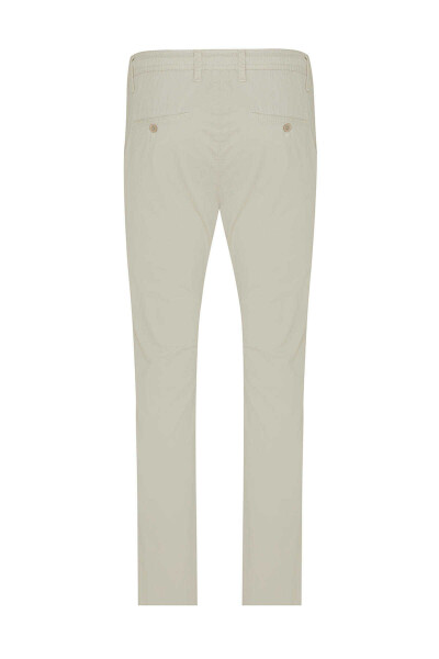 Bej Dinamik Fit Düz Pamuklu Yandan Cep Jogger Kanvas Pantolon - 2