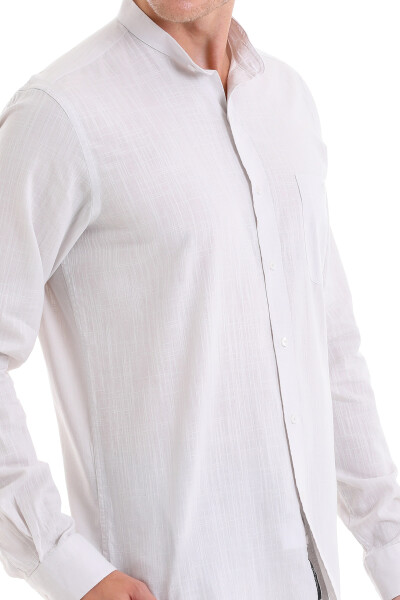 Taş Comfort Fit 100% Pamuk Hakim Yaka Uzun Kollu Spor Gömlek - 5