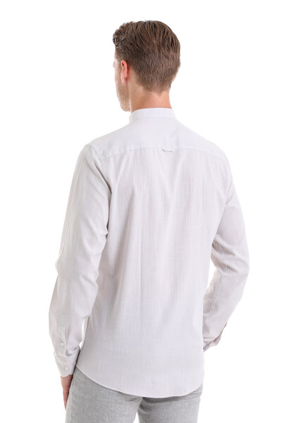 Taş Comfort Fit 100% Pamuk Hakim Yaka Uzun Kollu Spor Gömlek - 6