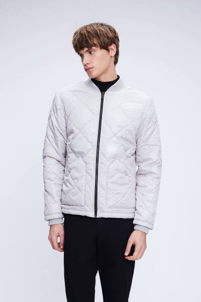 Taş Regular Fit Bomber Yaka Kapitone Mont 