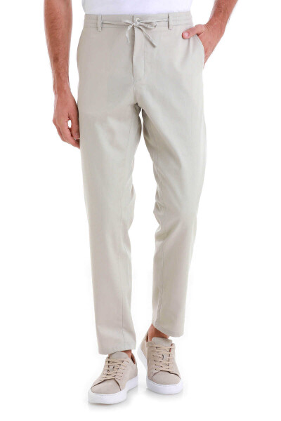 Taş Dinamik Fit Düz Yandan Cepli Pamuklu Jogger Pantolon - 2