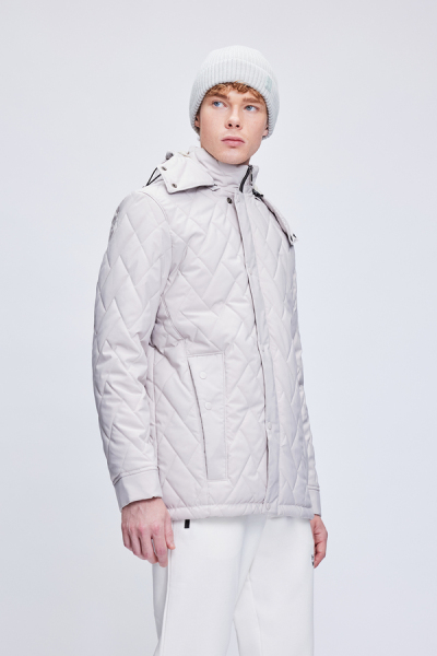 Taş Regular Fit Hakim Yaka Kapitone Kapüşonlu Mont - 3