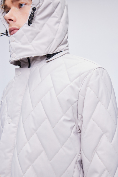 Taş Regular Fit Hakim Yaka Kapitone Kapüşonlu Mont - 6