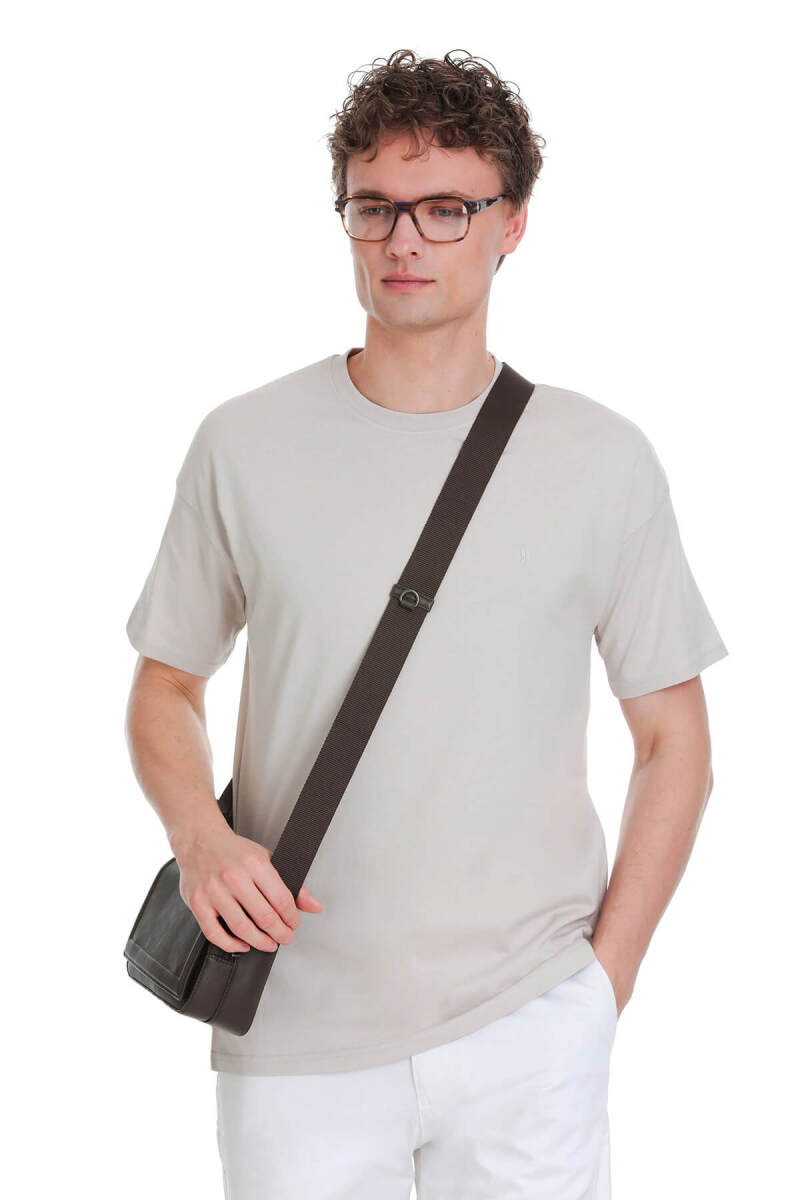 Taş Regular Fit 100% Pamuk Bisiklet Yaka Oversize Tişört - HTML (1)