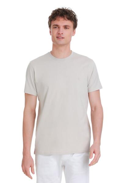 Taş Regular Fit 100% Pamuk Bisiklet Yaka Tişört - 3