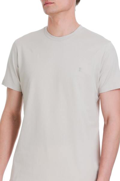 Taş Regular Fit 100% Pamuk Bisiklet Yaka Tişört - 4