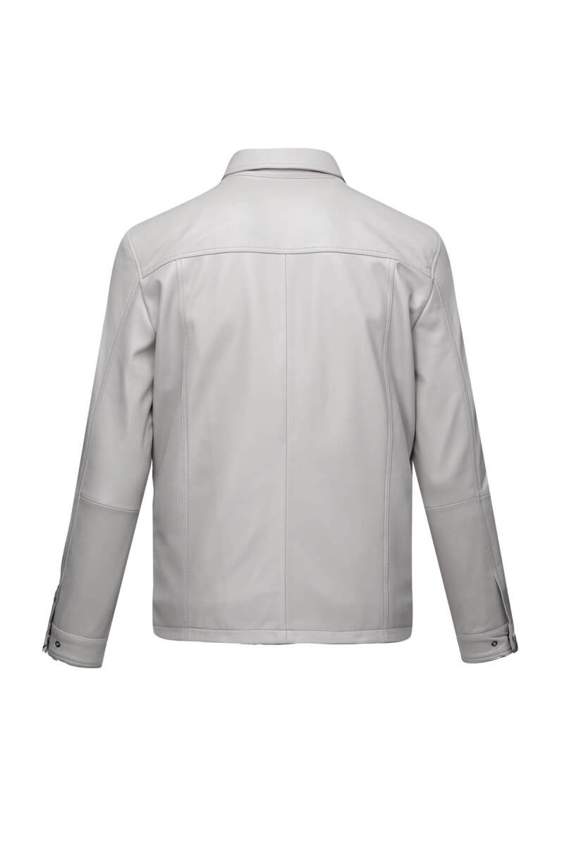 Taş Regular Fit Bebe Yaka 100% Hakiki Deri Mont - Saykı (1)