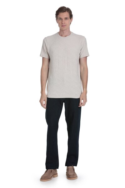 Taş Regular Fit Bisiklet Yaka Tişört - 2