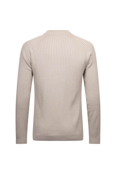 Taş Regular Fit Fitilli Çeyrek Balıkçı Yaka Pamuklu Triko Kazak - 2