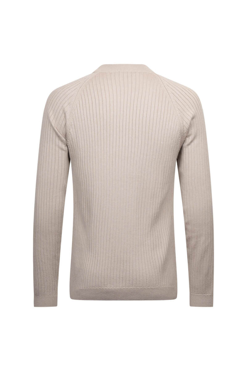 Taş Regular Fit Fitilli Çeyrek Balıkçı Yaka Pamuklu Triko Kazak - HTML (1)