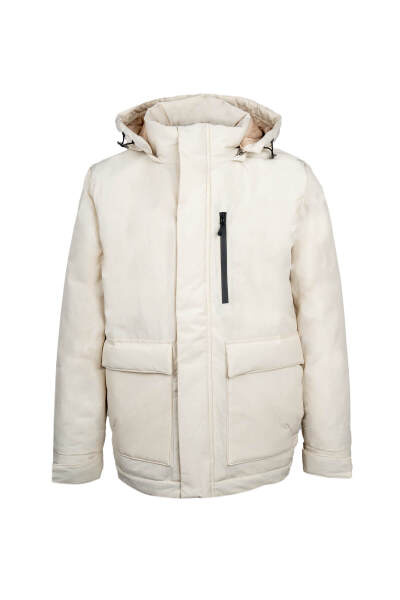 Taş Regular Fit Hakim Yaka Kapüşonlu Kaban 