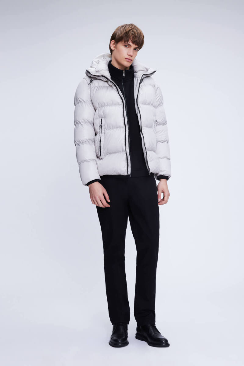 Taş Regular Fit Hakim Yaka Kapüşonlu Şişme Mont - Hatemoğlu (1)