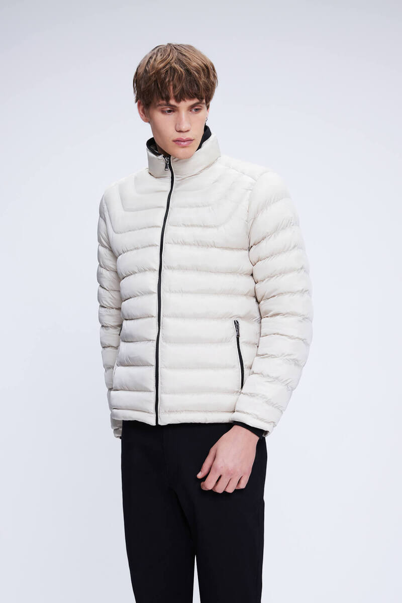 Taş Regular Fit Hakim Yaka Şişme Mont - Hatemoğlu