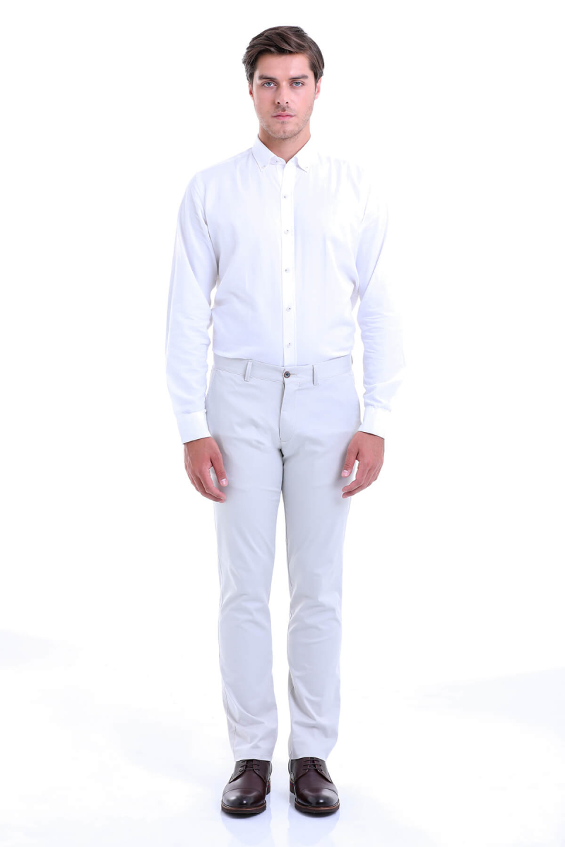 Taş Regular Fit Pamuklu Yandan Cep Kanvas Pantolon - Hatemoğlu