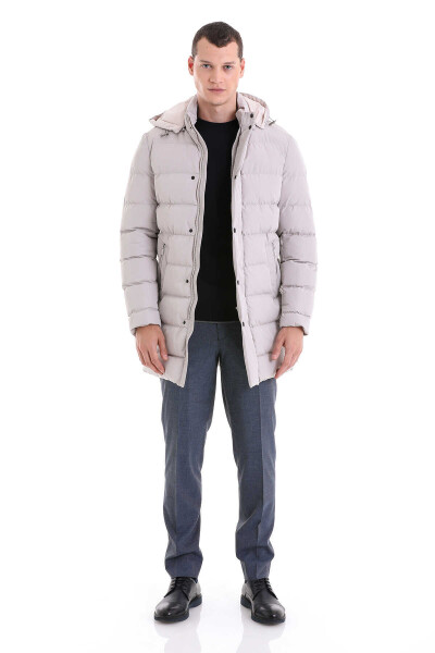 Taş Slim Fit Hakim Yaka Kapüşonlu Kaban - 6