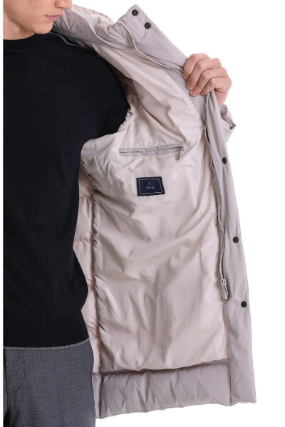 Taş Slim Fit Hakim Yaka Kapüşonlu Kaban - 11