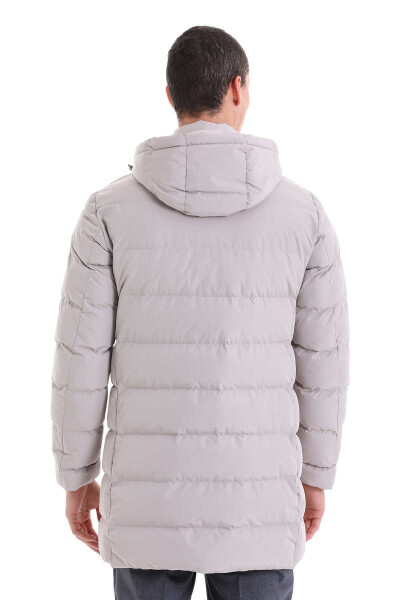 Taş Slim Fit Hakim Yaka Kapüşonlu Kaban - 12