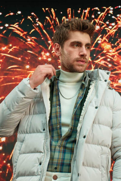 Taş Slim Fit Hakim Yaka Kapüşonlu Kaban - 2