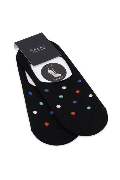 Turuncu Puantiyeli Pamuklu İkili Babet Çorap - 1