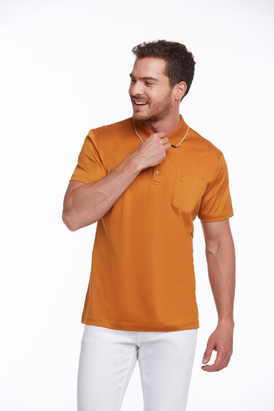 Turuncu Regular Fit Merserize Polo Yaka %100 Pamuk Tişört - 2