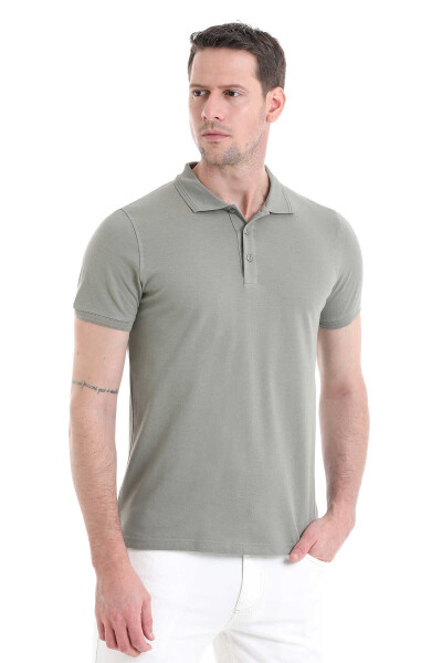 Haki Regular Fit 100% Pamuklu Polo Yaka Tişört - 3