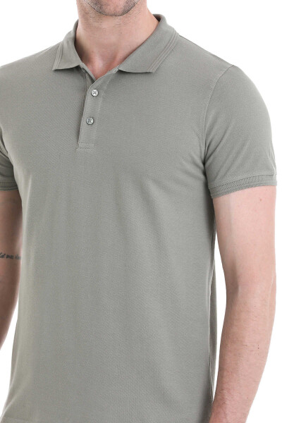 Haki Regular Fit 100% Pamuklu Polo Yaka Tişört - 5