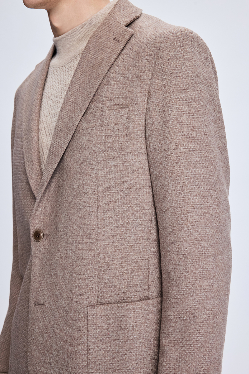 Vizon Comfort Fit Desenli Mono Yaka Ceket - Hatem Saykı (1)