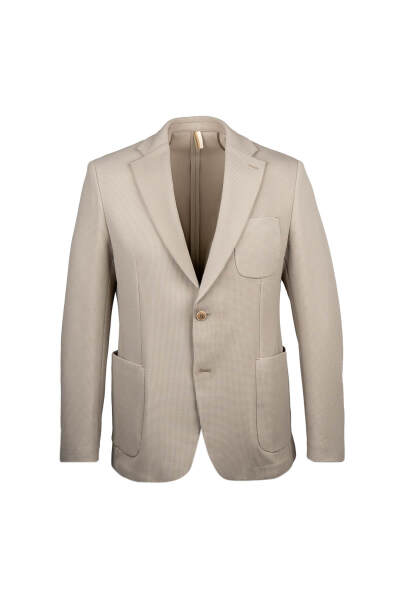 Vizon Comfort Fit Desenli Mono Yaka Klasik Ceket - 1