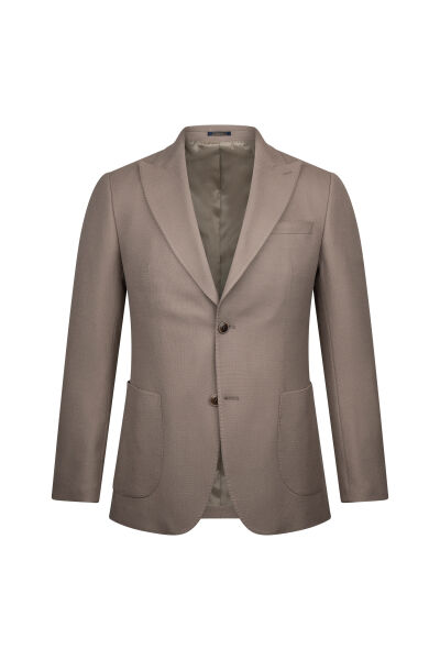 Vizon Comfort Fit Sivri Yaka Desenli Klasik Ceket 