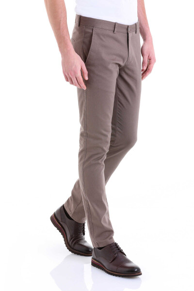 Vizon Dinamik Fit Desenli Pamuklu Yandan Cep Kanvas Pantolon - 3