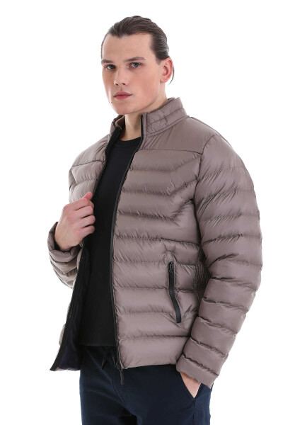 Vizon Ekstra Slim Fit Hakim Yaka Şişme Mont - 3